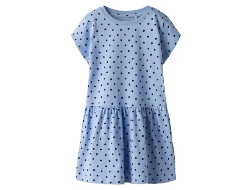 Lyseblå kjole med sorte prikker fra Name it 13228156 serenity dots